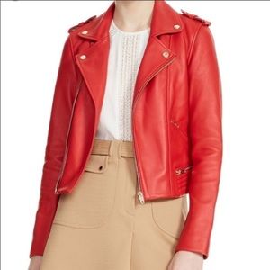 COPY - MAJE RED LEATHER JACKET